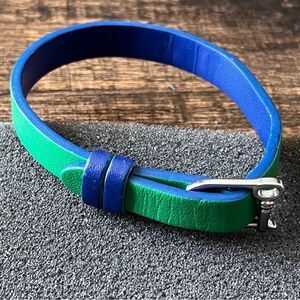 Keep Collective Cobalt Blue/Kelly Green Reversible Leather Keeper/Bracelet